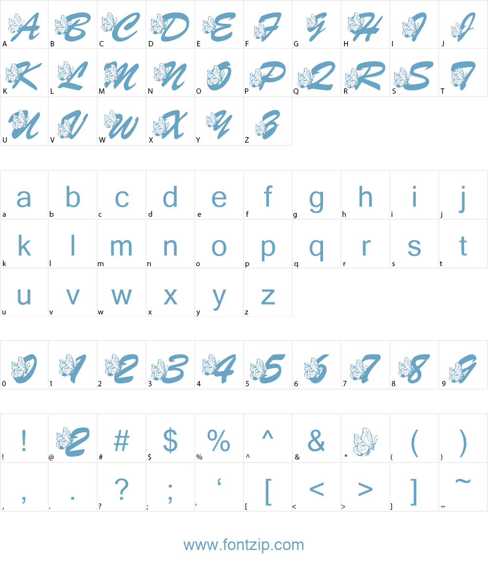 LMS Hogle Zoo Flutterbys Font Character
